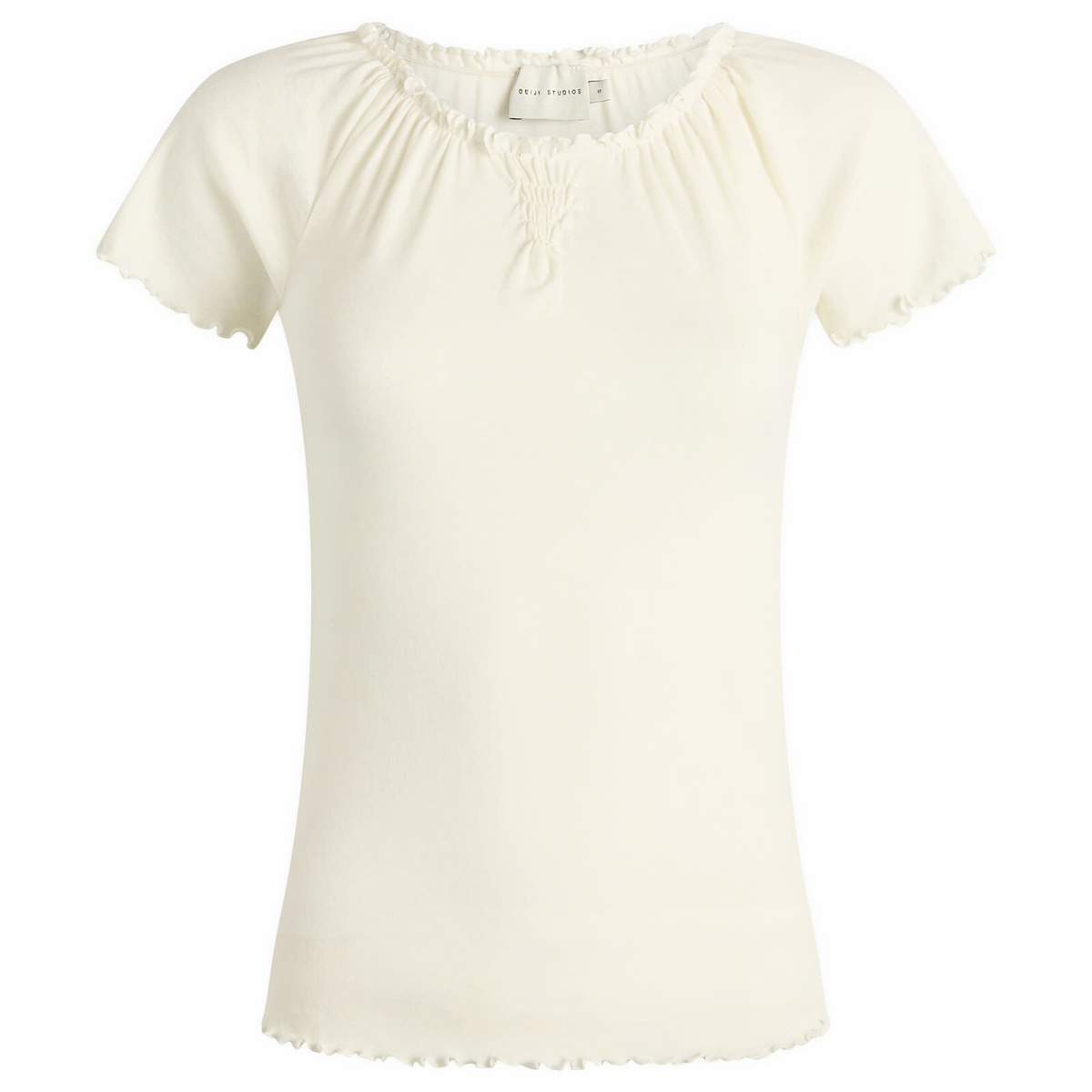 Deiji Studios Women's Flounce T-Shirt in Cream