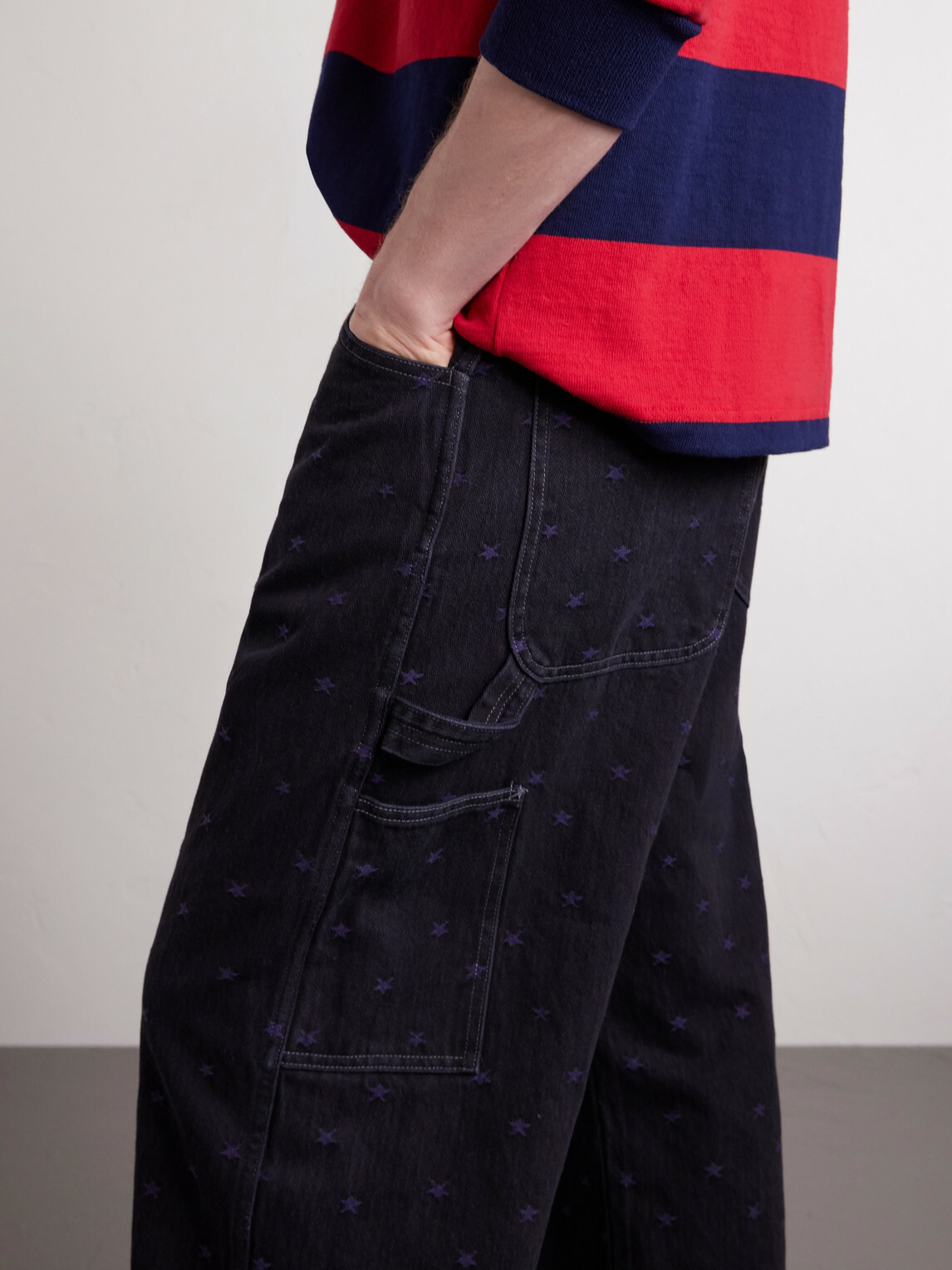 Needles - Painter Straight-Leg Embroidered Jeans - Black