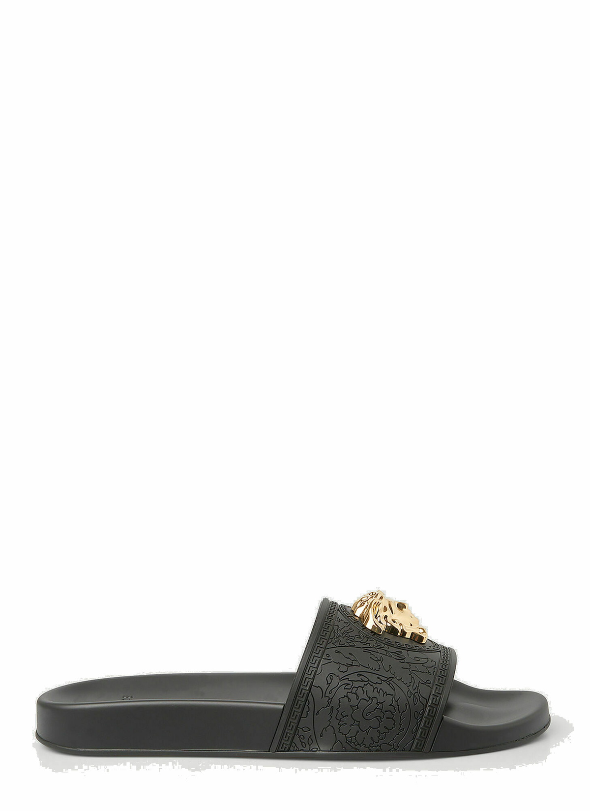 Barocco Palazzo Slides in Black Versace