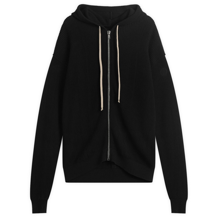 Photo: Rick Owens Men's Zip Knitted Hoodie in Black