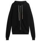 Rick Owens Men's Zip Knitted Hoodie in Black