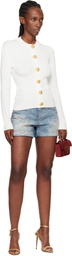 Balmain Blue Diamond Denim Shorts