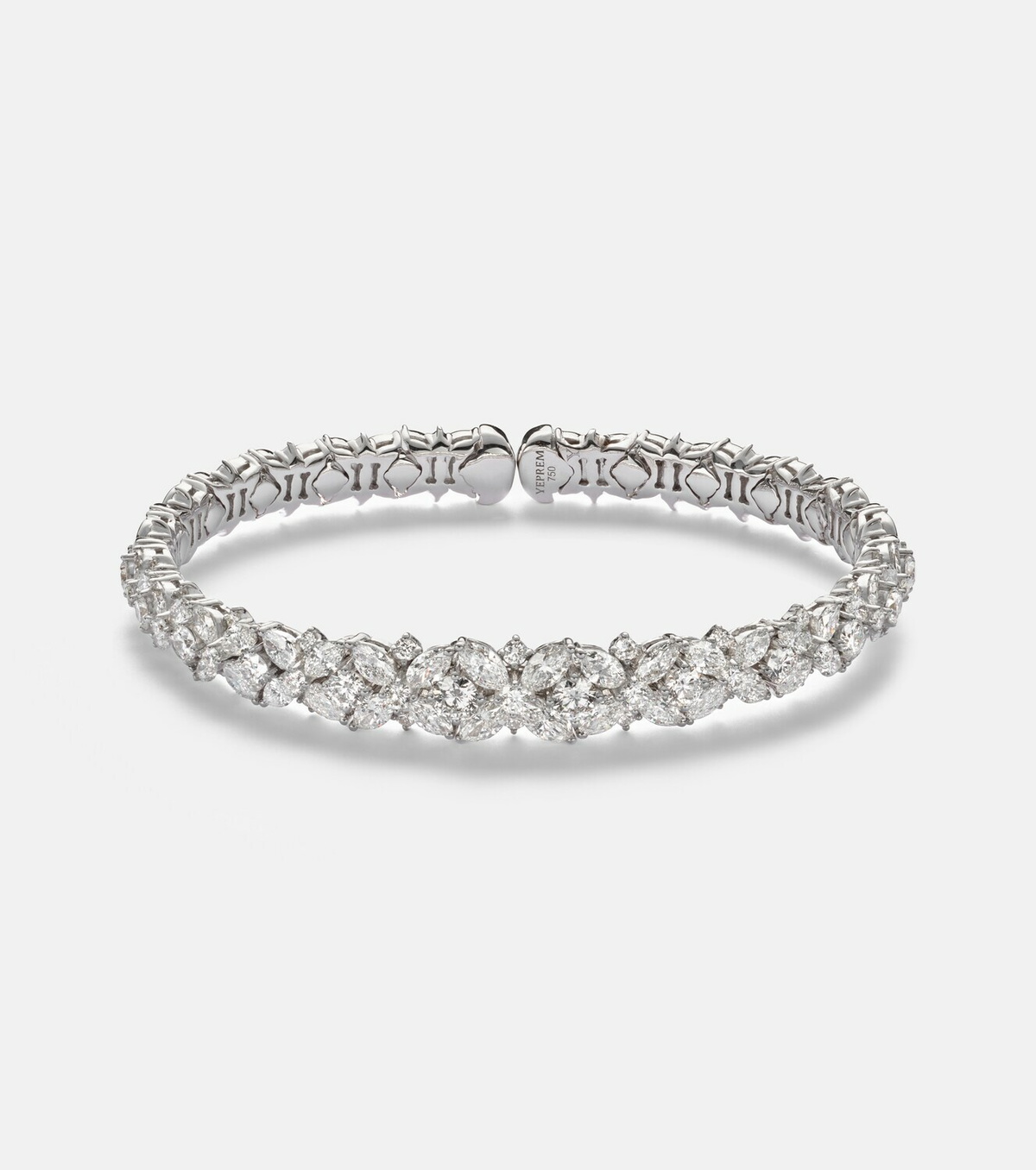 Yeprem Y-Couture 18kt white gold bangle with diamonds