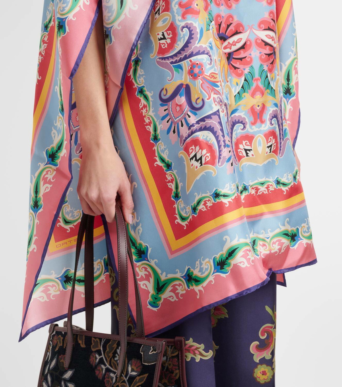 Etro Printed silk foulard top Etro