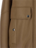 Blancha Brown Bomber Jacket With Fur Collar And Patch Pockets In Leather Woman