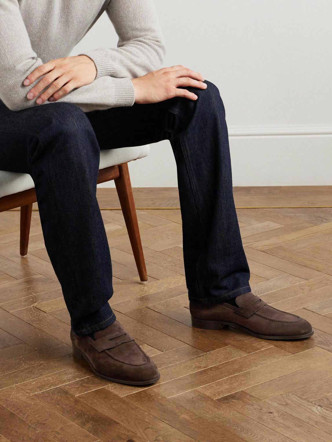 Loro Piana - Sergio Walk Suede Penny Loafers - Brown