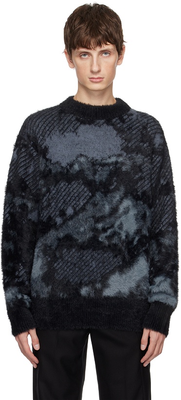 Photo: Feng Chen Wang Gray Landscape Painting Sweater