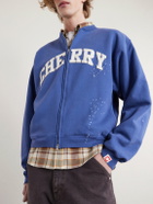 Cherry Los Angeles - Logo-Appliquéd Cotton-Jersey Zip-Up Sweatshirt - Blue