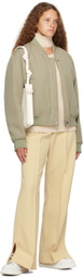 Jil Sander Taupe Zip Bomber Jacket
