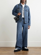 Valentino Garavani - Toile Wide-Leg Logo-Print Jeans - Blue