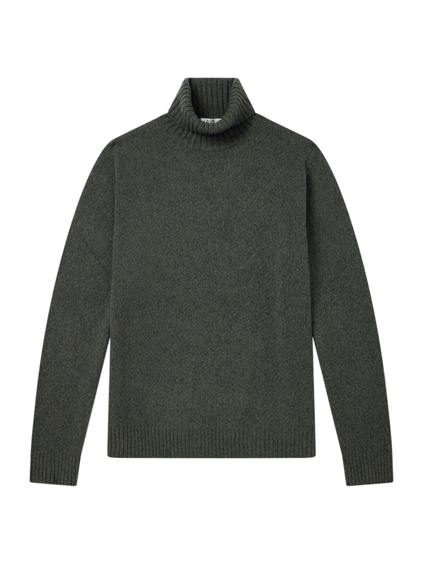 Photo: De Petrillo - Merino Wool and Cashmere-Blend Rollneck Sweater - Green