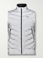 Nike Running - Repel Logo-Print Quilted Therma-FIT ADV AeroLoft Gilet - Gray