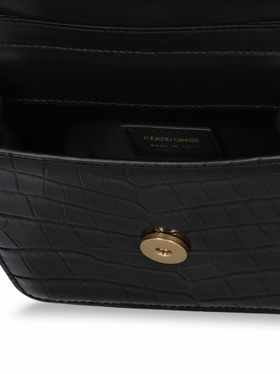 ROBERTO CAVALLI Small Roar Croc Embossed Bag
