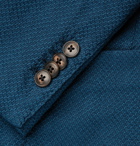 Boglioli - Petrol Unstructured Waffle-Knit Cotton, Linen and Silk-Blend Blazer - Men - Petrol