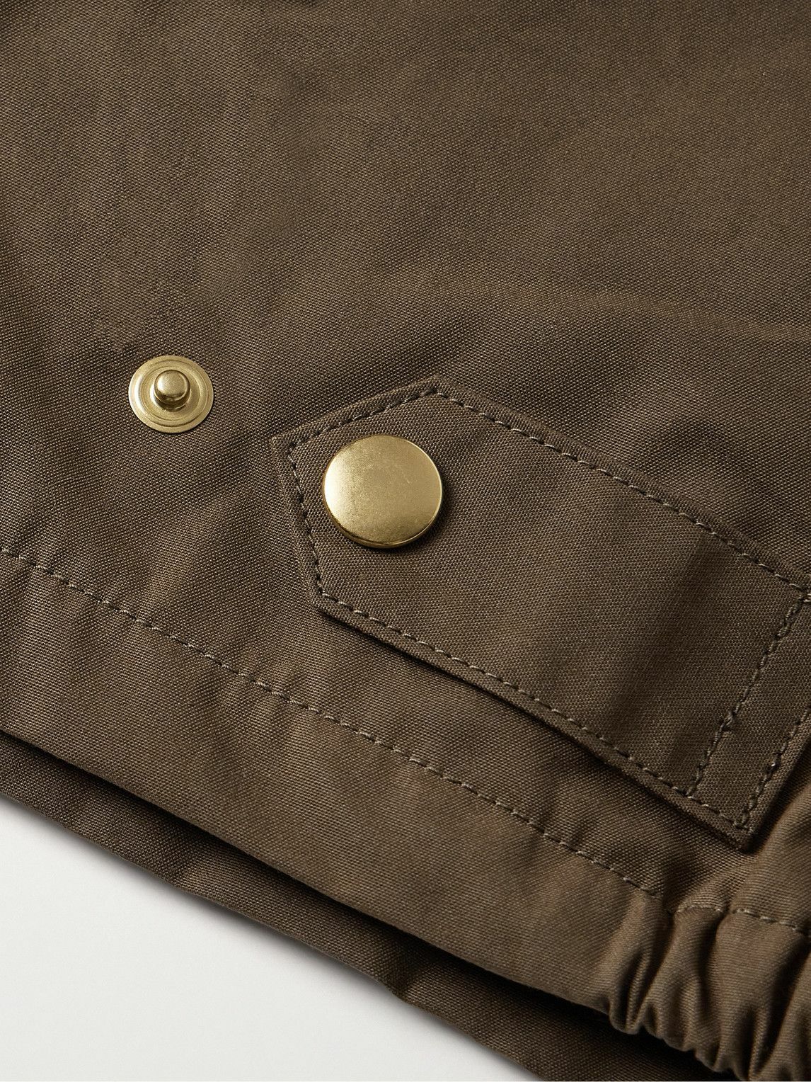 KAPITAL Drizzler Cropped Corduroy-Trimmed Oiled-Cotton