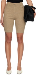 Fear of God ESSENTIALS Beige Rib Knit Bike Shorts