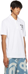 Moschino White Double Question Mark Polo