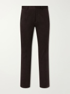 Mr P. - Straight-Leg Brushed Cotton-Blend Twill Suit Trousers - Brown
