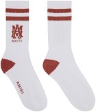 AMIRI White MA Stripe Socks