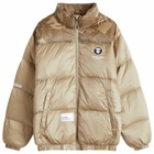 Men's AAPE Now Camo Down Jacket in Dark Beige