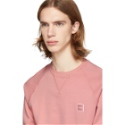 Boss Pink Logo Patch Sweatshirt