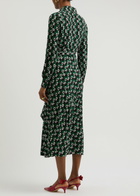 Diane Von Furstenberg Tori Printed Midi Wrap Dress Black