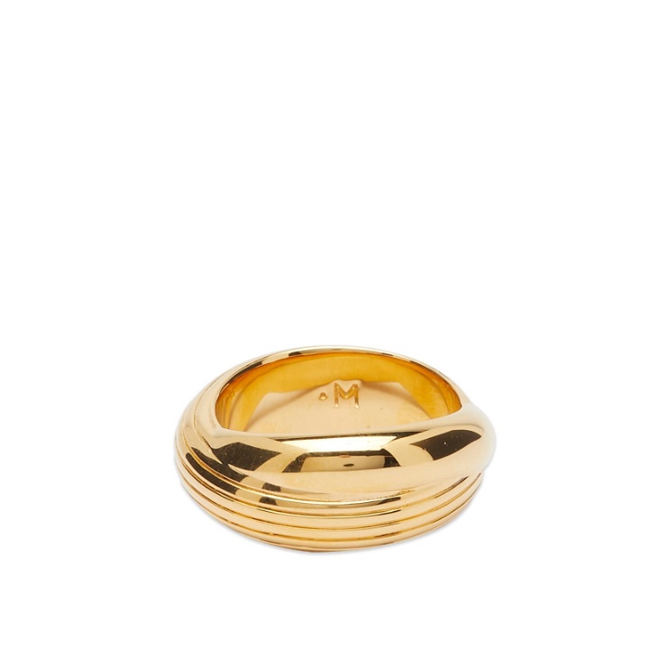 Photo: Missoma Women's x Lucy Williams Ridged Cross Over Ring in Gold