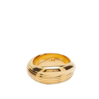 Missoma Women's x Lucy Williams Ridged Cross Over Ring in Gold