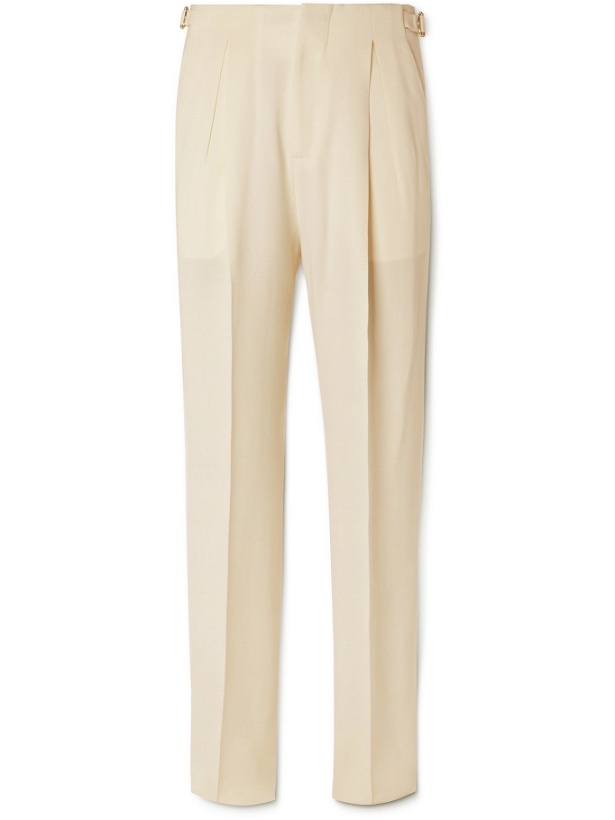 Photo: UMIT BENAN B - Roberts Pleated Crepe Trousers - Neutrals - IT 46