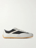 McQueen - Suede-Trimmed Shell Sneakers - Gray