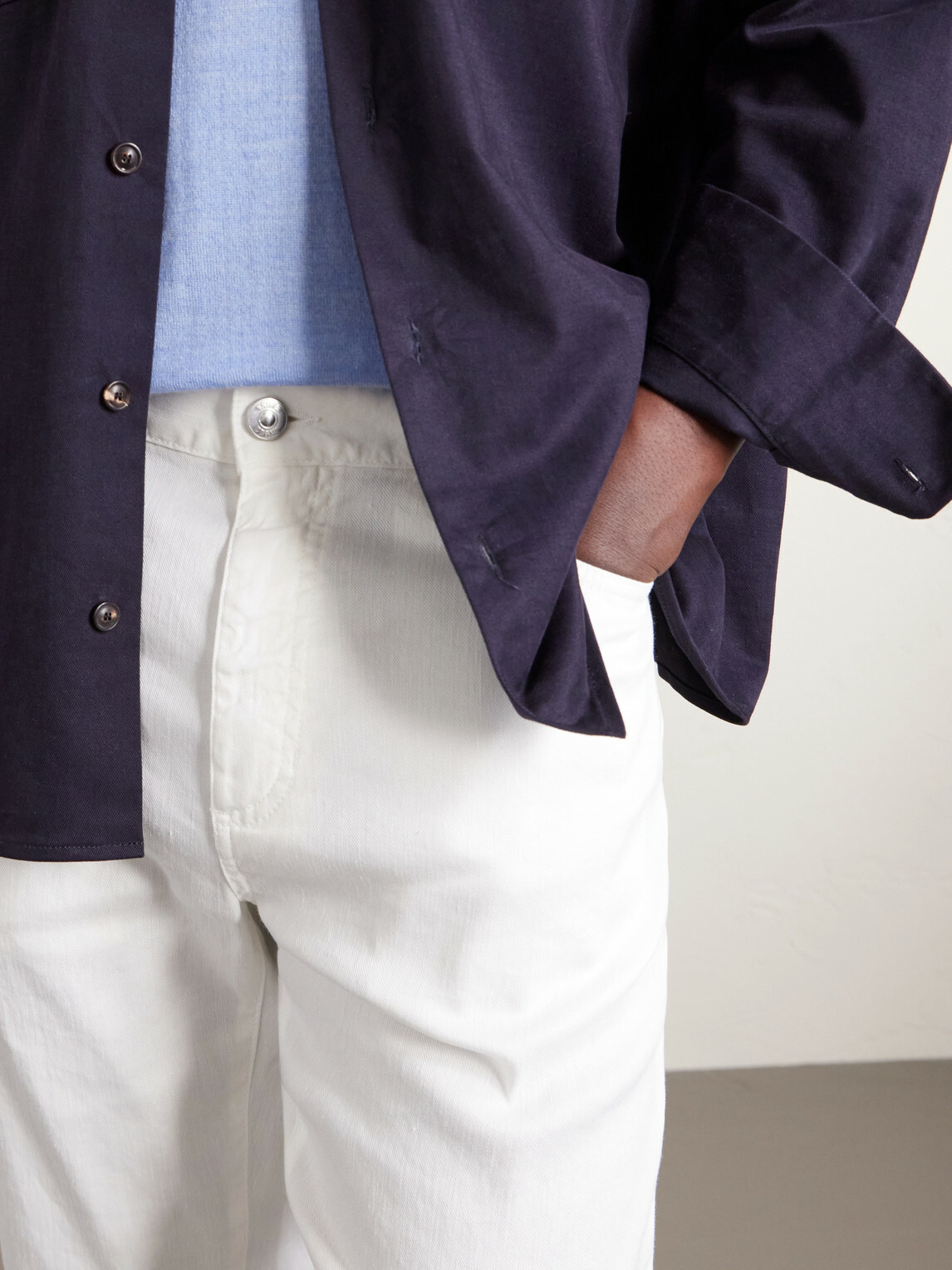 Zegna - Linen and Cotton-Blend Trousers - White