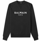 Balmain Men's Classic Paris Crew Sweat in Black/White