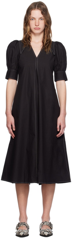 Photo: GANNI Black V-Neck Maxi Dress