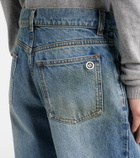 Area Distressed embellished denim shorts