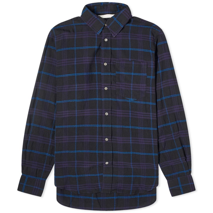 Photo: Norse Projects Men's Algot Relaxed Textured Check Shirt in Dark Navy