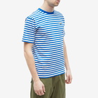 Men's AAPE Now Stripe Badge T-Shirt in Blue/White