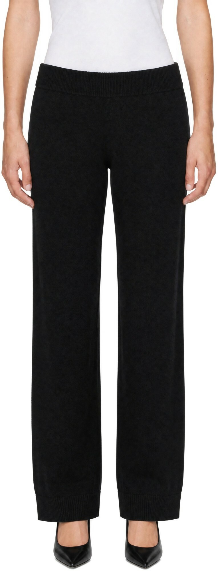 Entire Studios Black Knit Cashmere Lounge Pants