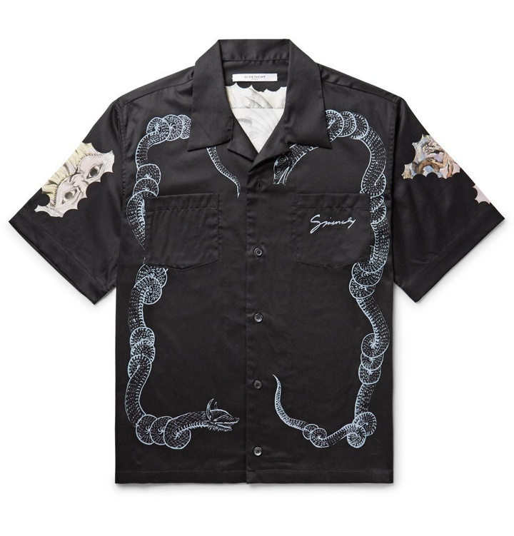 Photo: Givenchy - Camp-Collar Printed Cotton Shirt - Black