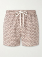 Frescobol Carioca - Straight-Leg Mid-Length Printed Recycled Swim Shorts - Brown