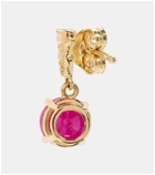 Stone and Strand 14kt gold earrings with rubies and diamonds