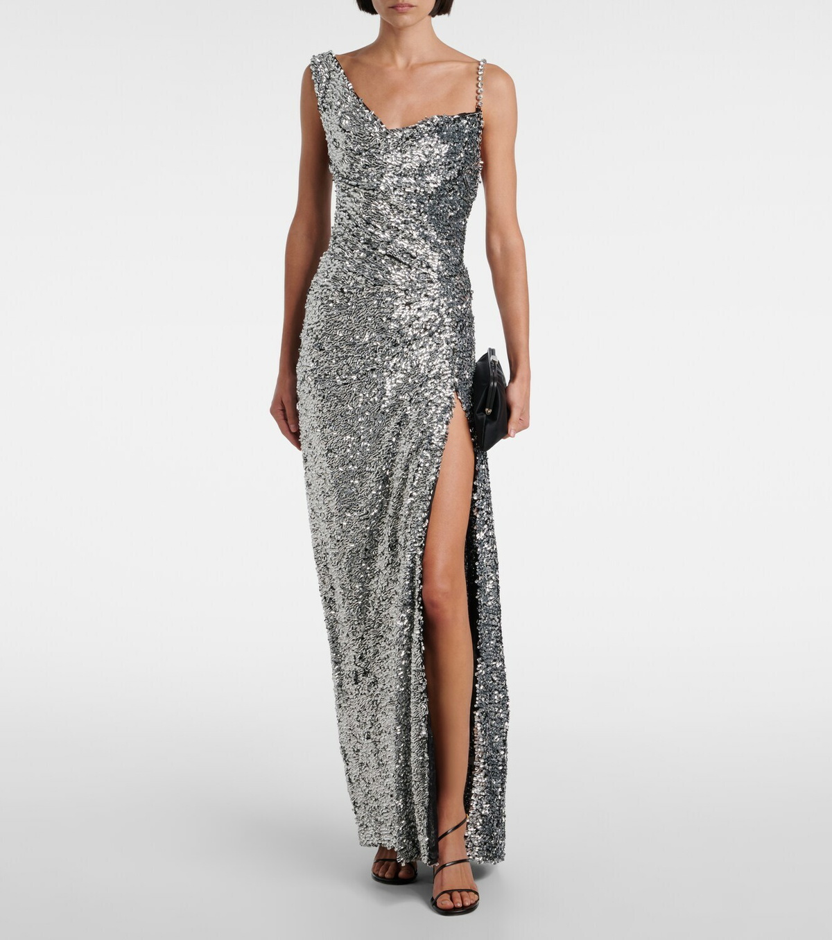 Area One-shoulder sequined gown