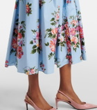 Dolce&Gabbana Floral belted cotton poplin shirt dress
