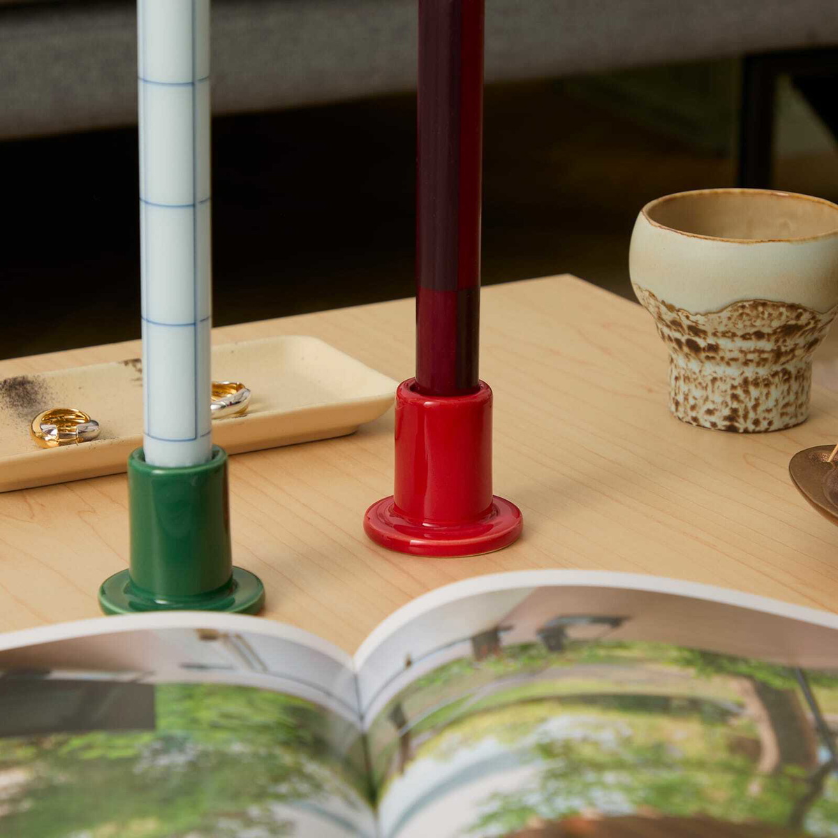 HAY Tube Candleholder - Small in Red 