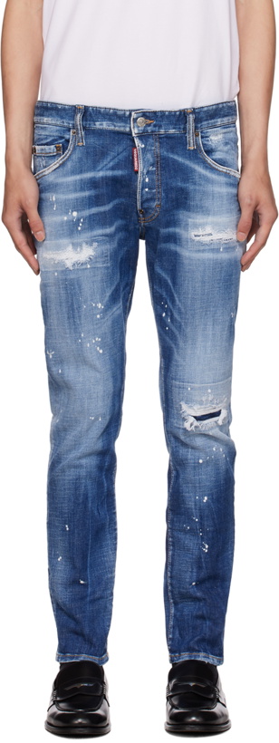 Photo: Dsquared2 Blue Ripped Skater Jeans
