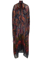 Etro Printed Gathered Silk-chiffon Midi Dress Multicoloured