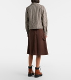 Moncler Belted denim midi skirt