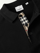 Burberry - Logo-Embroidered Cotton-Piqué Polo Shirt - Black