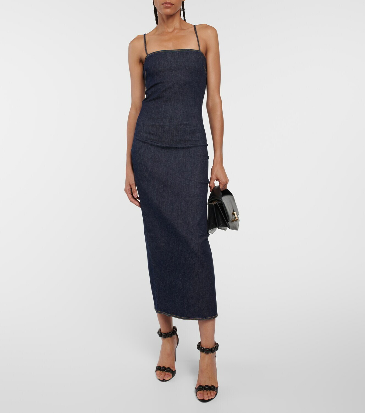 slim fit dress slacks Minimalist Full Sleeve Maxi Dress, L / Gray main image 1