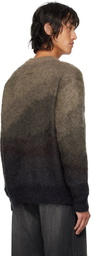 stein Brown Gradation Mohair Knit Cardigan