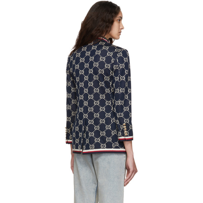 Gucci Blue GG Jacquard Blazer Gucci